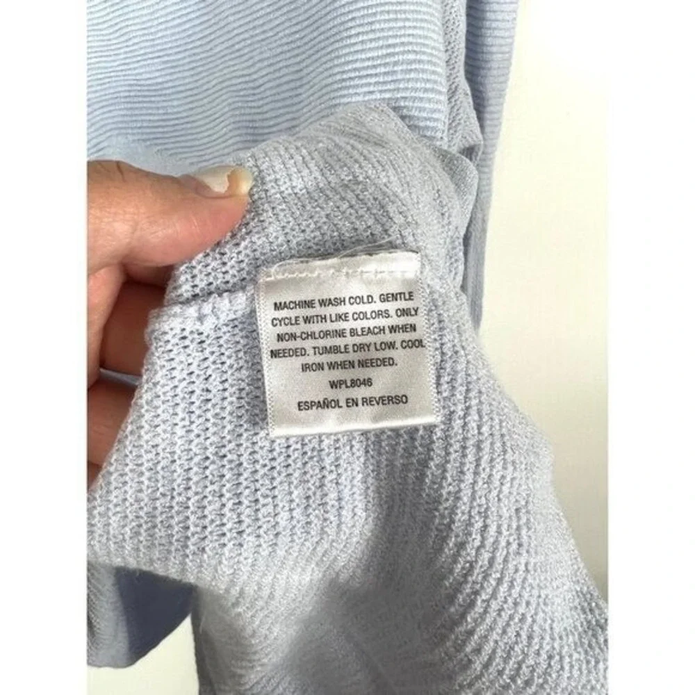 Bar III Womens Light Blue Peplum Long Sleeve Ribbed Knit‎ Sweater XL